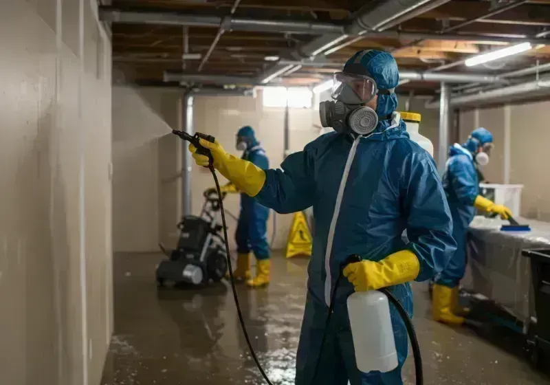 Basement Sanitization and Antimicrobial Treatment process in Fox Lake Hills, IL